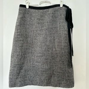 J.Crew wool blend tweed pencil skirt with side tie, size 4